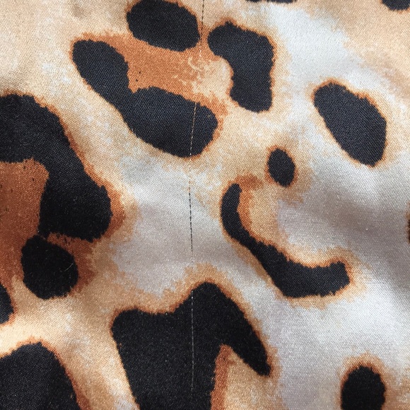 Long Strapeless Leopard Satin Dress BeBe - Picture 8 of 8